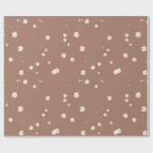 Mocha Mousse Bloemen Cadeaupapier (Vlak)
