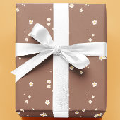 Mocha Mousse Bloemen Cadeaupapier