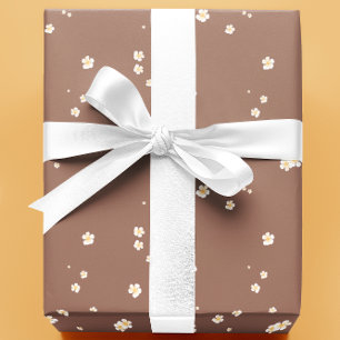 Mocha Mousse Bloemen Cadeaupapier