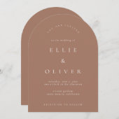 Mocha Mousse Boho Arch Moderne bruiloft Kaart (Voorkant / Achterkant)