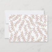 Mocha Mousse Boho Botanical Elegant Wedding RSVP Kaartje (Achterkant)