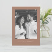 Mocha Mousse Boho Foto 1 Huwelijk Modern Kaart (Staand voorkant)