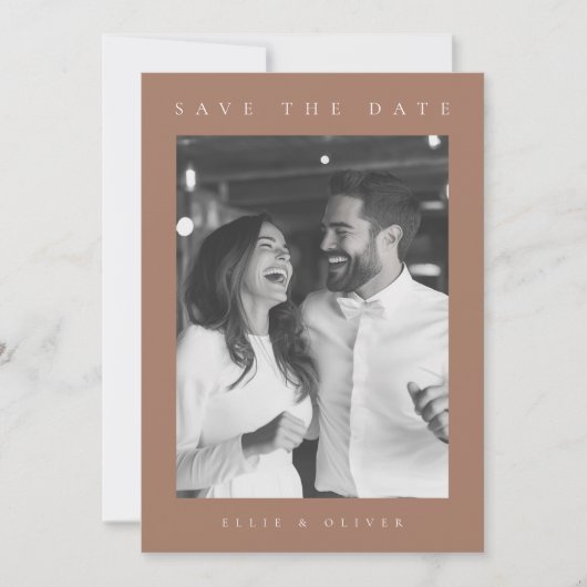 Mocha Mousse Boho Foto Sla de datum op Kaart (Voorkant)