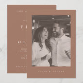 Mocha Mousse Boho Fotobruiloft Modern Kaart (Voorkant / Achterkant)