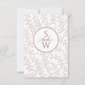 Mocha Mousse Boho Modern Elegant Botanische bruilo RSVP Kaartje (Achterkant)