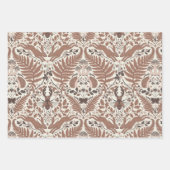 Mocha mousse bos-/bosdieren en planten inpakpapier vel (Voorkant)