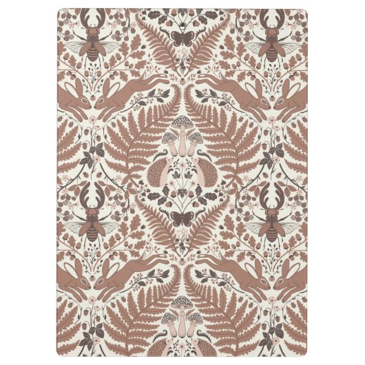 Mocha mousse bos-/bosdieren en planten klembord (Achterkant)