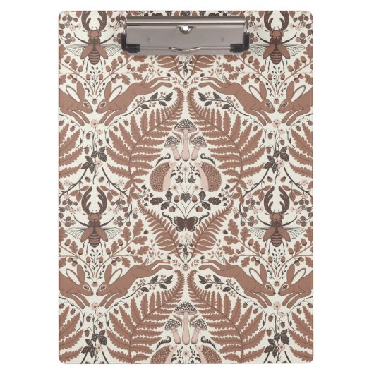 Mocha mousse bos-/bosdieren en planten klembord (Voorkant)