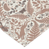 Mocha mousse bos-/bosdieren en planten korte tafelloper (Hoek)