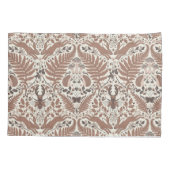 Mocha mousse bos-/bosdieren en planten kussensloop (Achterkant-Links)