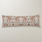 Mocha mousse bos-/bosdieren en planten lichaamskussen (Achterkant)