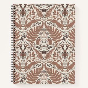 Mocha mousse bos-/bosdieren en planten notitieboek