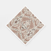 Mocha mousse bos-/bosdieren en planten servet (Hoek)