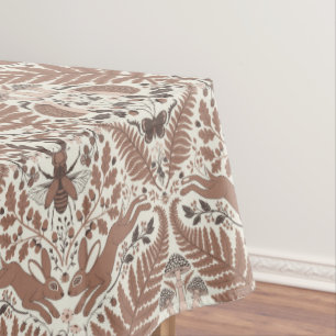 Mocha mousse bos-/bosdieren en planten tafelkleed