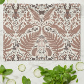 Mocha mousse bos-/bosdieren en planten theedoek (Gevouwen)