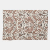 Mocha mousse bos-/bosdieren en planten theedoek (Horizontaal)