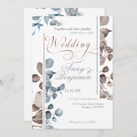 Mocha Mousse Botanical 02 Kaart (Voorkant / Achterkant)