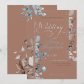 Mocha Mousse Botanical 03 Uitnodiging (Voorkant / Achterkant)