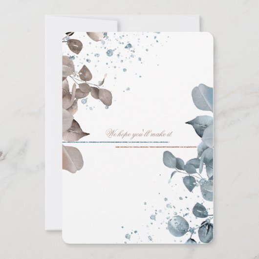 Mocha Mousse Botanical bewaar de datum Kaart (Achterkant)