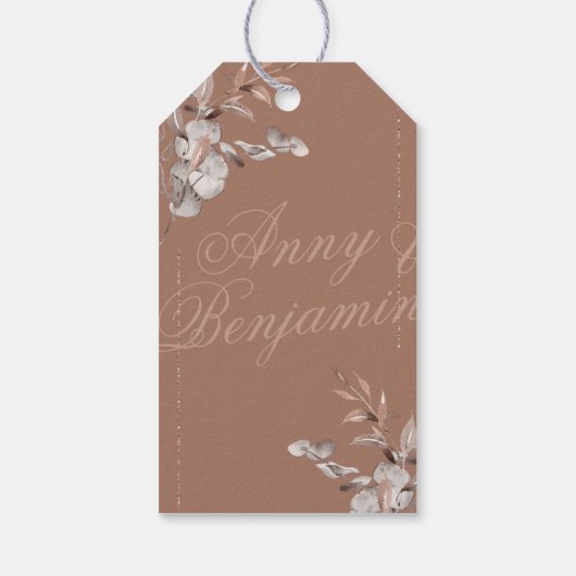 Mocha Mousse Botanische dank u label Cadeaulabel (Achterkant)