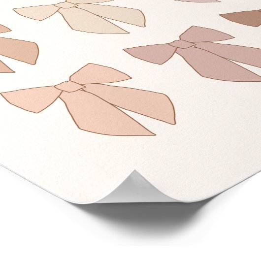 Mocha Mousse Bows Preppy Coquette Poster (Hoek)