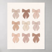 Mocha Mousse Bows Preppy Coquette Poster (Voorkant)