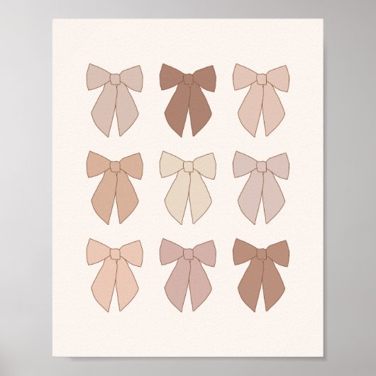 Mocha Mousse Bows Preppy Coquette Poster (Voorkant)