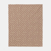 Mocha Mousse Brown Buffed Beige Wavy Line Pattern Fleece Deken (Voorkant)