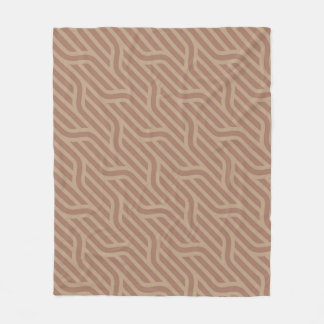 Mocha Mousse Brown Buffed Beige Wavy Line Pattern Fleece Deken