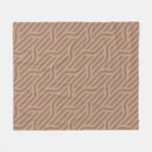 Mocha Mousse Brown Buffed Beige Wavy Line Pattern Fleece Deken (Voorkant (Horizontaal))