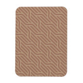 Mocha Mousse Brown Buffed Beige Wavy Line Pattern Magneet (Verticaal)
