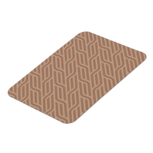 Mocha Mousse Brown Buffed Beige Wavy Line Pattern Magneet (Linkerzijde)