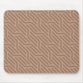 Mocha Mousse Brown Buffed Beige Wavy Line Pattern Muismat