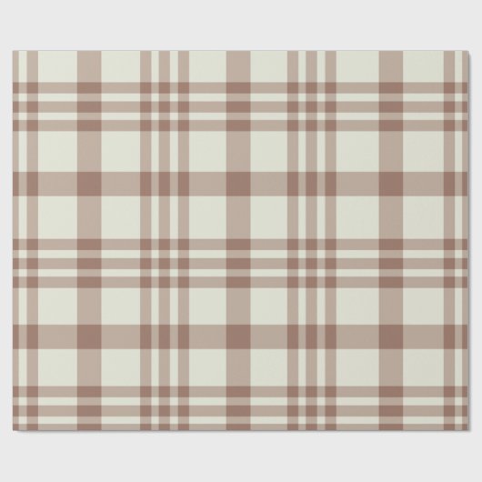 Mocha Mousse Brown Plaid Tartan Pattern Cadeaupapier (Vlak)