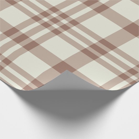 Mocha Mousse Brown Plaid Tartan Pattern Cadeaupapier (Hoek)