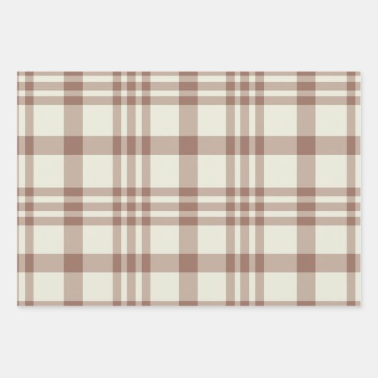 Mocha Mousse Brown Plaid Tartan Pattern Inpakpapier Vel (Voorkant 3)