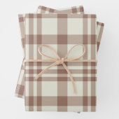 Mocha Mousse Brown Plaid Tartan Pattern Inpakpapier Vel (In situ)