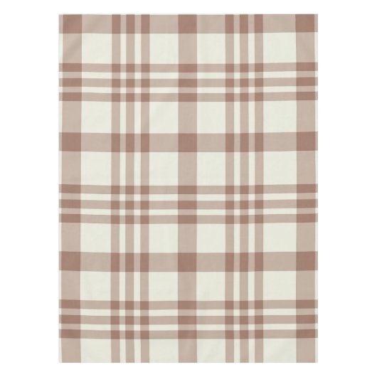 Mocha Mousse Brown Plaid Tartan Pattern Tafelkleed (Voorkant)