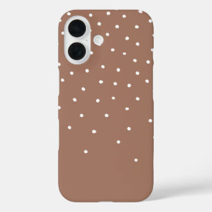 Mocha Mousse Brown Tiny Polka Dot 2025 iPhone 16 Hoesje
