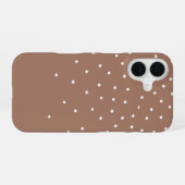 Mocha Mousse Brown Tiny Polka Dot 2025 iPhone 16 Hoesje (Achterkant horizontaal)