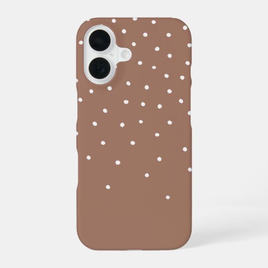 Mocha Mousse Brown Tiny Polka Dot 2025 iPhone 16 Hoesje (Achterkant)