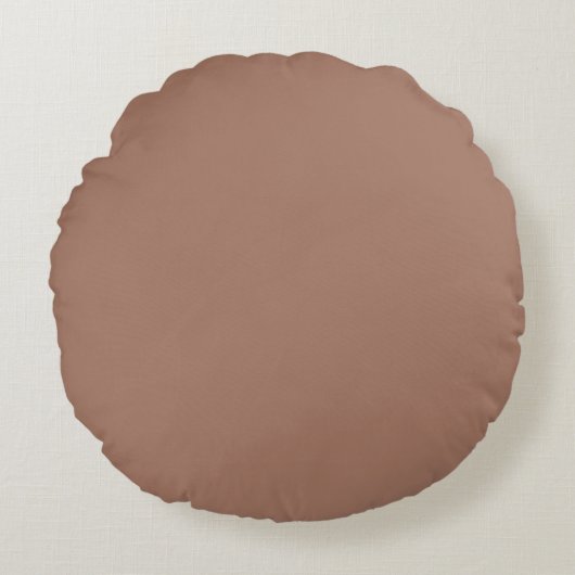 Mocha Mousse Bruin Effen Kleur Rond Kussen (Voorkant)