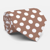 Mocha Mousse Bruin witte polka stippen retro patro Stropdas (Opgerold)