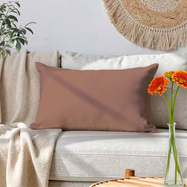 Mocha Mousse Bruine Effen Kleur  Accent Kussen (The Mocha Mousse brown minimalist plain lumbar pillow adds a cozy mood and elegance to your room.)
