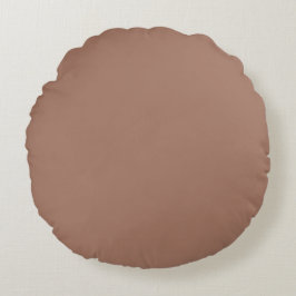 Mocha Mousse Bruine Effen Kleur Rond Kussen