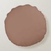Mocha Mousse Bruine Effen Kleur Rond Kussen (Achterkant)