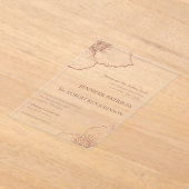 Mocha Mousse Clematis Botanische formele bruiloft Acryl Uitnodigingen (Laagn)