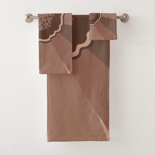 Mocha Mousse Daisy Floral Bad Handdoek (Insitu)