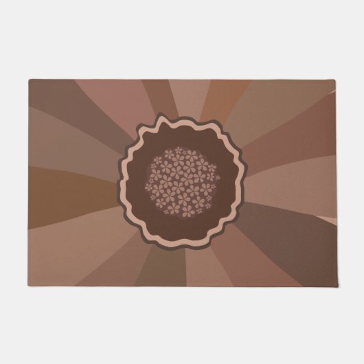 Mocha Mousse Daisy Floral Deurmat (Voorkant)