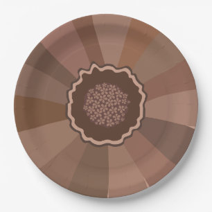Mocha Mousse Daisy Floral Papieren Bordje
